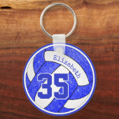 blue white volleyball bag label player jersey numb sleutelhanger (Voorkant)