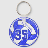 blue white volleyball bag label player jersey numb sleutelhanger (Achterkant)