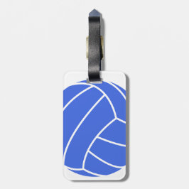 Blue & White Volleyball Bagagelabel