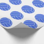 Blue & White Volleyball Cadeaupapier (Hoek)