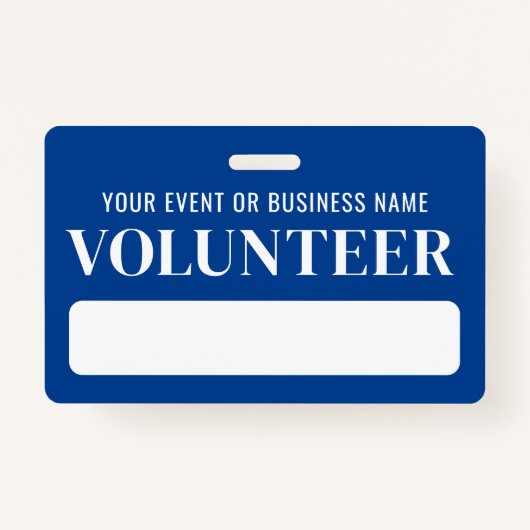 Blue White Volunteer Badge (Voorkant)