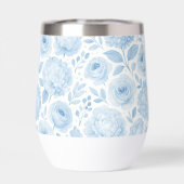 Blue White Watercolor Floral Pattern (Achterkant)