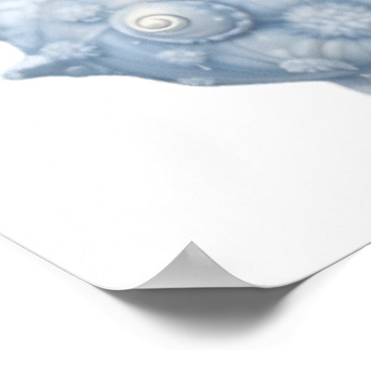 Blue & White Waterverf Seashells – Ocean Nursery Poster (Hoek)