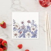 Blue White Waterverf Wildflowers Decoupage Servet (Insitu)
