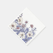 Blue White Waterverf Wildflowers Decoupage Servet (Hoek)