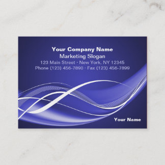 Blue White Wave Business Card-template Visitekaartje