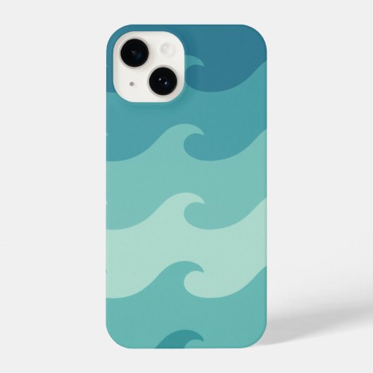 "Blue & White Wave Minimalist Phone Case – Calm  iPhone Hoesje (Achterkant)