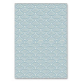 Blue + White Wedve Wave Pattern Place Name Card Kaart (Achterkant)