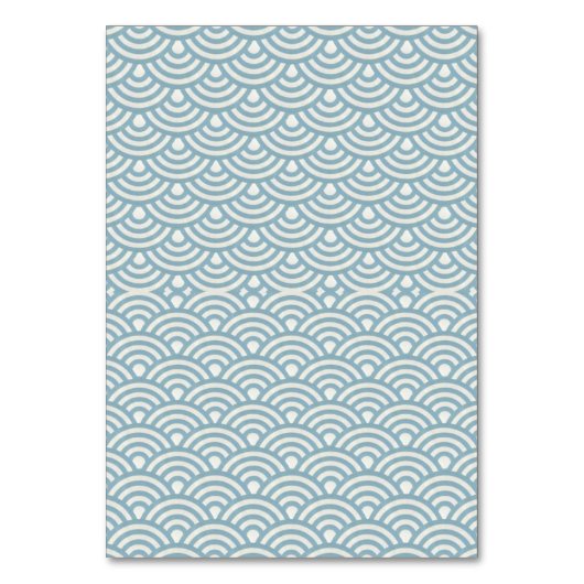Blue + White Wedve Wave Pattern Place Name Card Kaart (Achterkant)