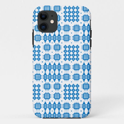 Blue White Welsh Tapestry Pattern iPhone 5/5s Hoes (Achterkant)