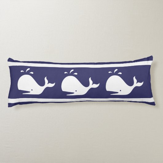 BLUE White WHALE Body Pillow Kustzeemacht Lichaamskussen (Achterkant)