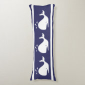 BLUE White WHALE Body Pillow Kustzeemacht Lichaamskussen (Voorkant Verticaal)