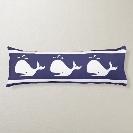 BLUE White WHALE Body Pillow Kustzeemacht Lichaamskussen (Voorkant)