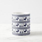 Blue White White Fair Isle-kerstkeukenpatroon Koffiemok (Center)