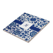 Blue White Wildflower French Country Custom Name Tegeltje (Zijkant)