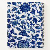 Blue White Wildflower French Country Custom Spiral Notitieboek (Achterkant)