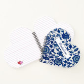 Blue White Wildflower French Country Custom Spiral Notitieboek (Binnen)