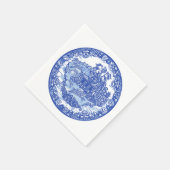 Blue White Willow Rabbit Classic Whimsical Napkins Servet (Hoek)