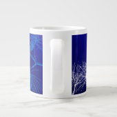 Blue White Winter Holiday Pine Grote Koffiekop (Achterkant)