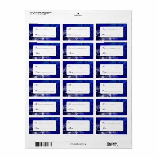 Blue White Winter Pine Custom Gift Label (Full Sheet)