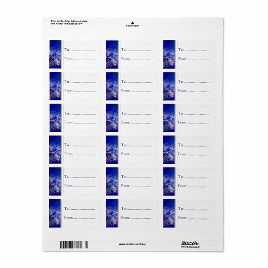 Blue White Winter Pine Gift Label (Full Sheet)