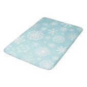 Blue White Winter Snowflake Feestdagen voor kerstm Badmat (Gekanteld)