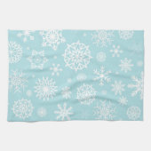Blue White Winter Snowflake Feestdagen voor kerstm Theedoek (Horizontaal)