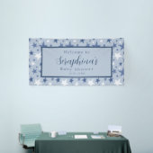 Blue White Winter Stars Pattern Baby shower Spandoek (Beurs)