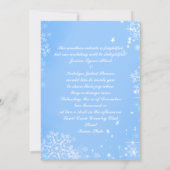 Blue White Winter Wedding Invitation Kaart (Achterkant)