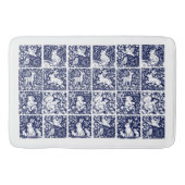 Blue White Woodland Animal Beer Fox Rabbit Foliage Badmat (Voorkant)