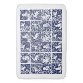 Blue White Woodland Animal Beer Fox Rabbit Foliage Badmat (Voorkant Verticaal)