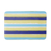 Blue White Yellow Summer Stripes Badmat (Voorkant)