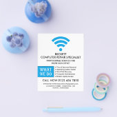 Blue Wi-Fi Logo, Computer Repair Specialist Advert Flyer (Enkel)