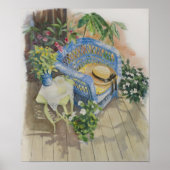Blue Wicker Waterverf-medium Poster (Voorkant)