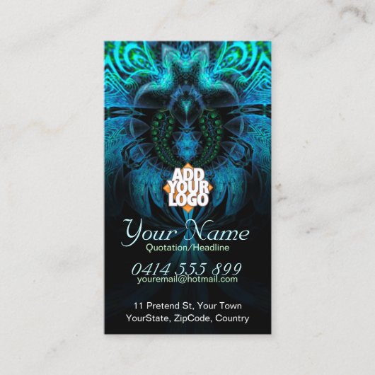 Blue Widow Fractal Visitekaartje (Voorkant)