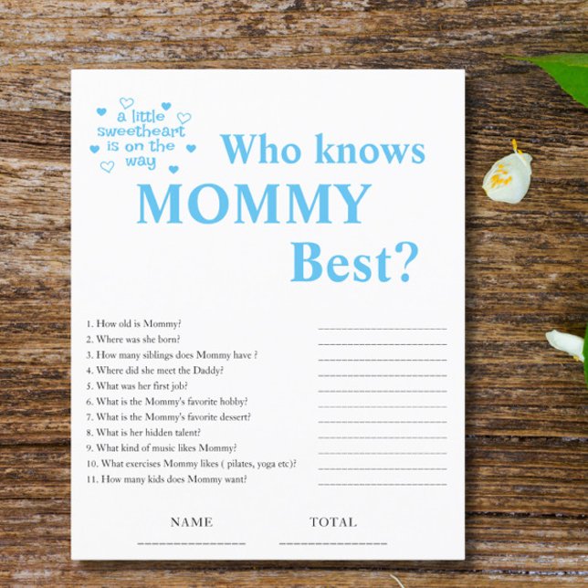 Blue Wie weet mammie beste Baby shower spel (Creator heeft geüpload)