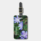 Blue Wild Chicory Flower Trio Personalized Bagagelabel (Voorkant verticaal)