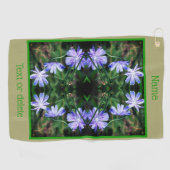 Blue Wild Chicory Flowers Abstract gepersonaliseer Golfhanddoek (Horizontaal)