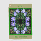 Blue Wild Chicory Flowers Abstract gepersonaliseer Golfhanddoek (Voorkant)