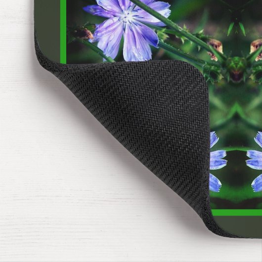 Blue Wild Chicory Flowers Abstract gepersonaliseer Muismat (Hoek)