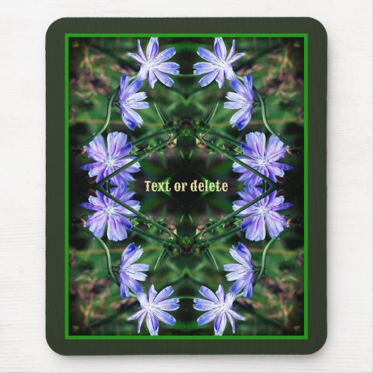Blue Wild Chicory Flowers Abstract gepersonaliseer Muismat (Voorkant)