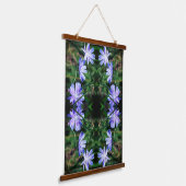 Blue Wild Chicory Flowers Abstract Hangend Wandkleed (Gebogen)