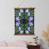 Blue Wild Chicory Flowers Abstract Hangend Wandkleed (Slaapkamer)