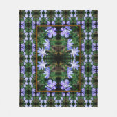 Blue Wild Chicory Flowers Pattern Fleece Deken (Voorkant)