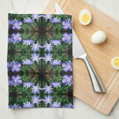 Blue Wild Chicory Flowers Pattern Theedoek (Quarter Fold)