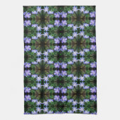 Blue Wild Chicory Flowers Pattern Theedoek (Verticaal)
