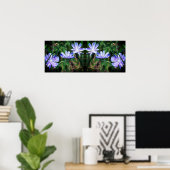 Blue Wild Chicory Flowers Spiegel Abstract Poster (Thuiskantoor)