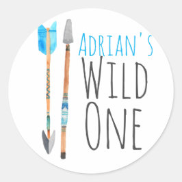 Blue wild een pijl verjaardag sticker