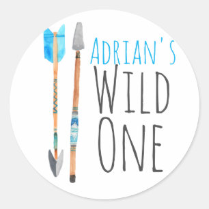Blue wild een pijl verjaardag sticker