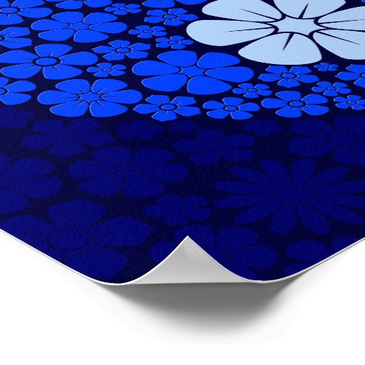 Blue Wild Flowers Yin Yang Poster (Hoek)